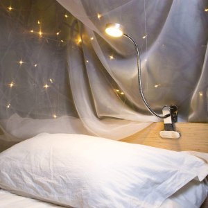 clip on lamp on bed